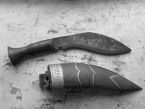 kukri: a curved Nepalese knife used especially by Gurkha fighters; many variants exist, but all share...