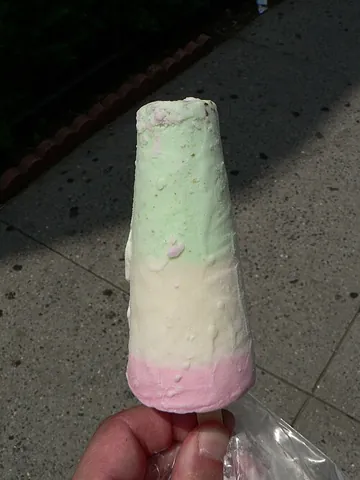 kulfi: a flavoured frozen dessert of South Asia, made from milk and resembling ice cream