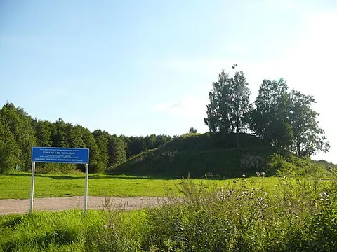 kurgan: a prehistoric burial mound once used by peoples in Siberia and Central Asia