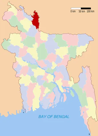 kurigram district: one of the eight districts in the Rangpur Division of Bangladesh