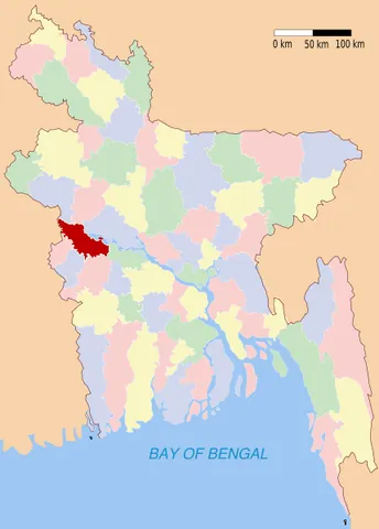 kushtia district: one of the ten districts in the Khulna Division of Bangladesh