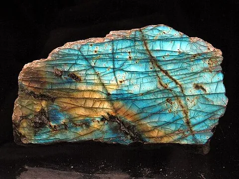 labradorite: a plagioclase feldspar mineral, calcium sodium aluminum silicate, often very coarsely crystalline,...