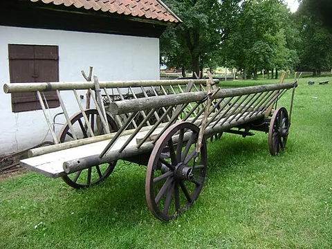 ladder wagon: an agricultural wagon with sides resembling ladders
