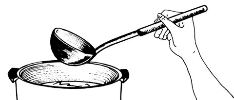 ladle: a deep-bowled spoonlike utensil with a long, usually curved, handle
