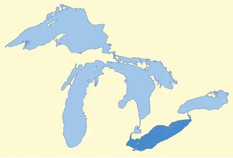 lake erie: one of the five Great Lakes of North America