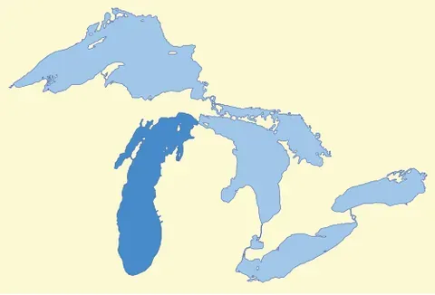 lake michigan: one of the Great Lakes of North America, and the only one located entirely within the United...