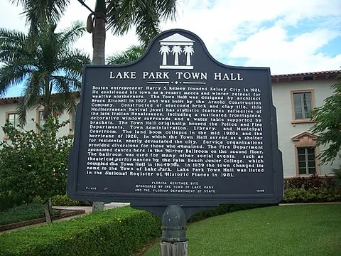 lake park: a town in Palm Beach County, Florida, previously named Kelsey City