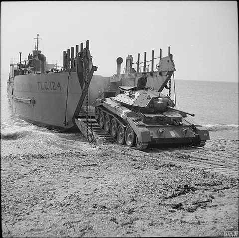 landing craft tank: an amphibious assault water vessel designed to transport tanks across water to directly onto shore,...