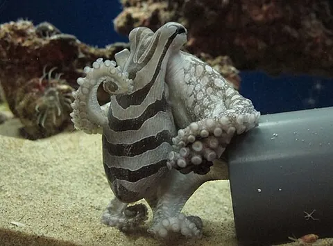 larger pacific striped octopus: a species of octopus, endemic to bays and coastal waters of the tropical eastern Pacific, that has...