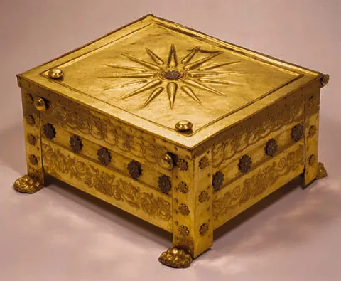 larnax: a small closed coffin, box or cinerary urn often used as a container for human remains in Ancient...