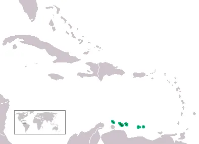 leeward antilles: the westernmost islands in the southern half of the Lesser Antilles, in the Caribbean Sea, just...