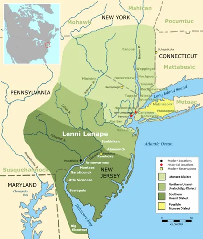 lenapehoking: the traditional region of the Lenape people, mostly in modern-day New Jersey, Pennsylvania, and New...