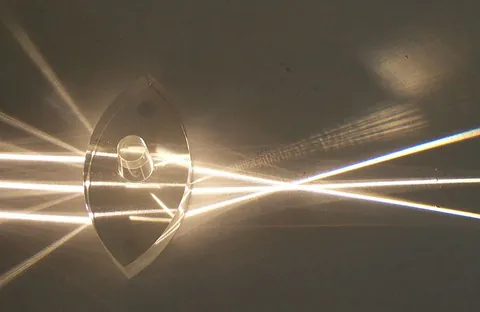 lens: an object, usually made of glass, that focuses or defocuses the light that passes through it