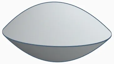 lentoid: having the form of a lens; lens-shaped