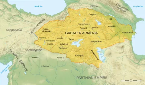 lesser armenia: a region in the of upper reaches of Euphrates, northwest of Greater Armenia