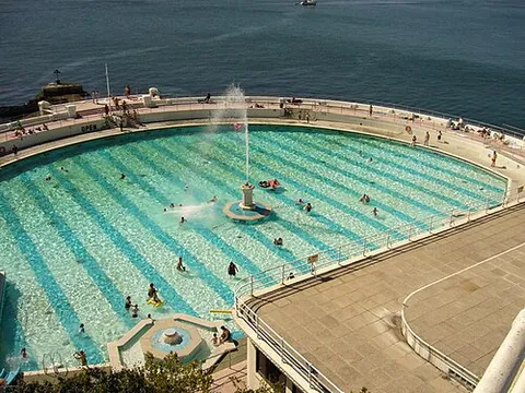 lido: part of the sea by a beach sectioned off for swimming and other aquatic activities