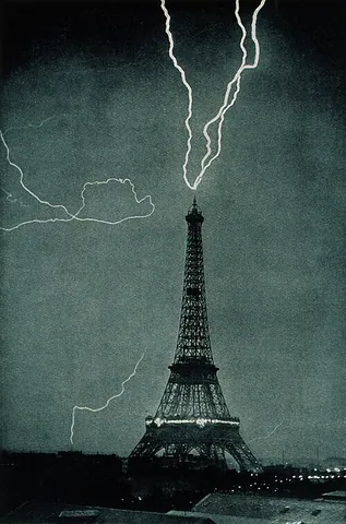 lightning strike: a lightning bolt, stroke of lightning, one of the events during an electrical storm when lightning...