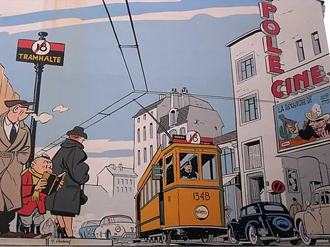 ligne claire: a style of drawing focusing on strong, clear shapes and bold coloring without hatching or shading;...