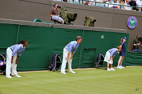 line judge: an official who watches the lines of the court and judges whether the ball has landed in or out and...