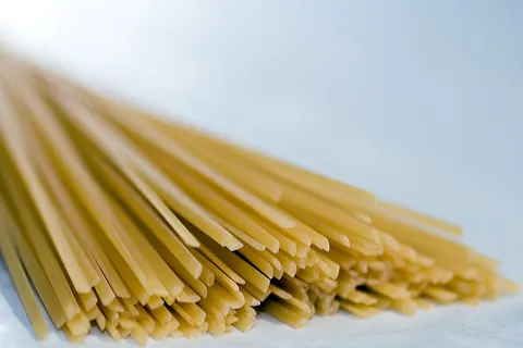 linguine: ribbons of pasta, cut from a sheet, not as wide as tagliatelle