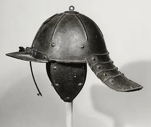 lobster-tailed pot: a European combat helmet, worn especially from the 1600s into the 1700s, consisting of a rounded...
