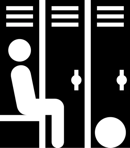 locker room: a room attached to an athletic, recreational, or workplace facility, filled with lockers for...