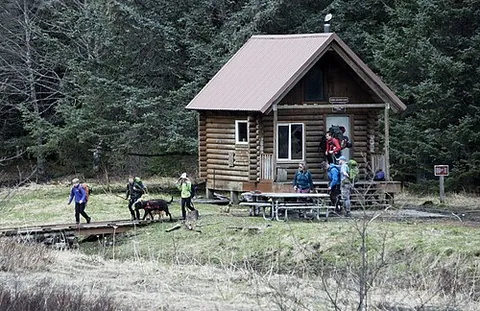 log cabin: a dwelling made from logs; especially, a small and simple one