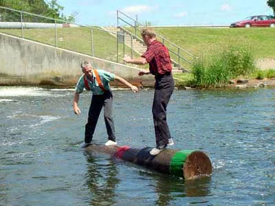 logrolling: the rolling of logs from one place to another; an occasion when people meet to help each other roll...