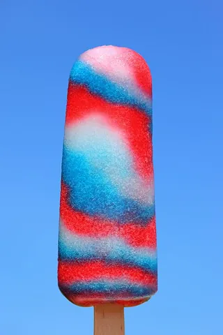 lolly ice: synonym of popsicle, frozen fruit juice on a stick