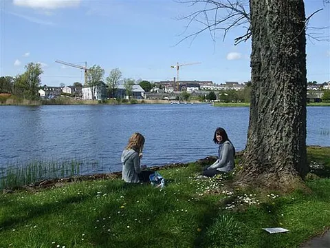 lough erne: two connected lakes, Lower and Upper Lough Erne, which are part of the River Erne in County...