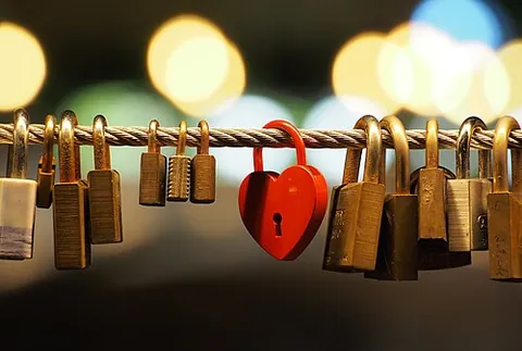 love-lock: a padlock symbolizing two people's love for each other