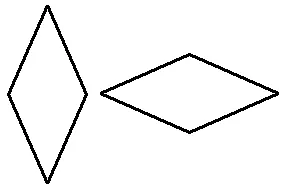 lozenge: a thin rhombus, having two acute and two obtuse angles