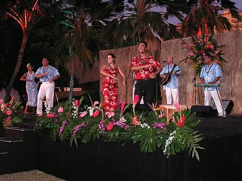 luau: an elaborate Hawaiian feast featuring traditional foods and entertainment