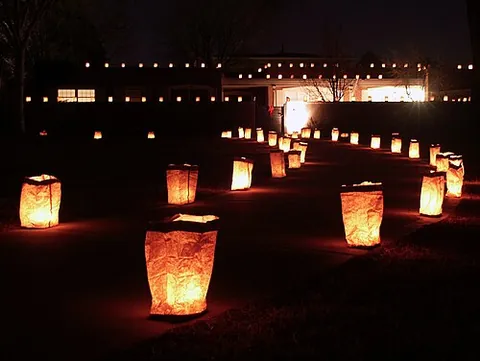 luminaria: a vigil fire used in ceremonies in Native American and Hispanic cultures