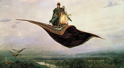 magic carpet: a carpet capable either of magical flight, or instantaneous transport from one place to another,...