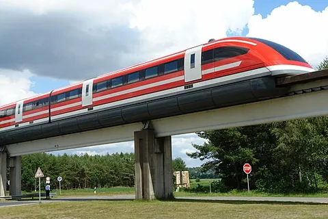 maglev: describing a train, system, etc, that operates by magnetic levitation