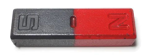 magnet: a piece of material that attracts some metals by magnetism