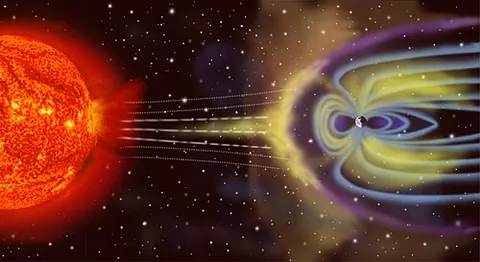 magnetosphere: the comet-shaped region around Earth or another planet in which charged particles are trapped or...