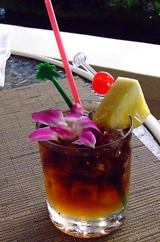 mai tai: a cocktail typically containing rum, curacao, and lime