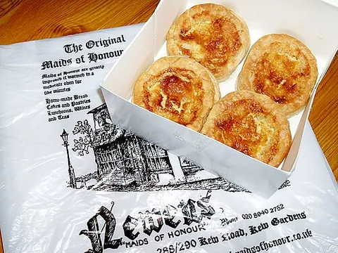 maids of honour tart: a traditional English baked tart consisting of a puff pastry shell filled with curds, sometimes...