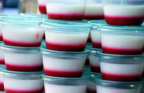 malabi: a type of Middle Eastern pudding made with milk and rice flour, flavoured with rosewater or other...