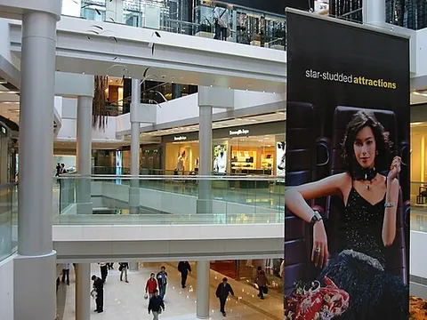 mall: a pedestrianised street, especially a shopping precinct