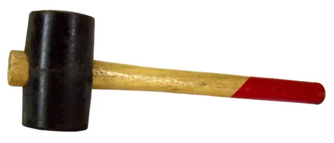 mallet: a type of hammer with a larger-than-usual head made of wood, rubber or similar non-iron material,...