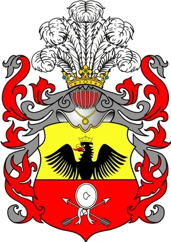 mantling: the representation of a mantle, or the drapery behind and around a coat of arms