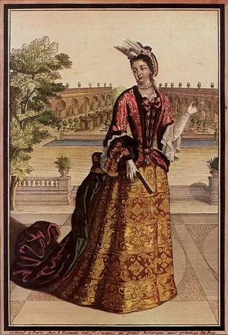 mantua: an article of loose clothing popular in 17th- and 18th century France