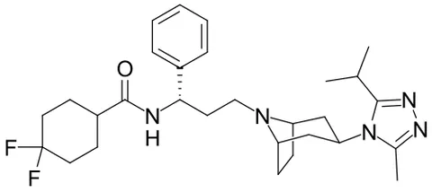maraviroc: a specific drug used in the treatment of HIV to inhibit viral entry into cells