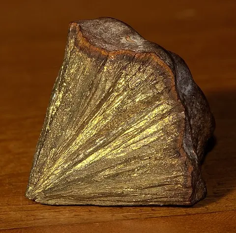 marcasite: the orthorhombic form of iron disulfide, FeS₂, occurring as yellow crystals