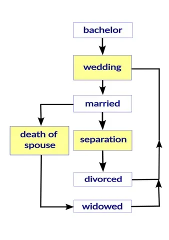 marital status: one of several discrete options describing a person's relationship with a significant other, such...