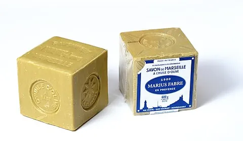 marseille soap: a kind of hard soap, made from vegetable oils