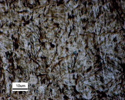martensite: a solid solution of carbon in iron; the chief constituent of steel